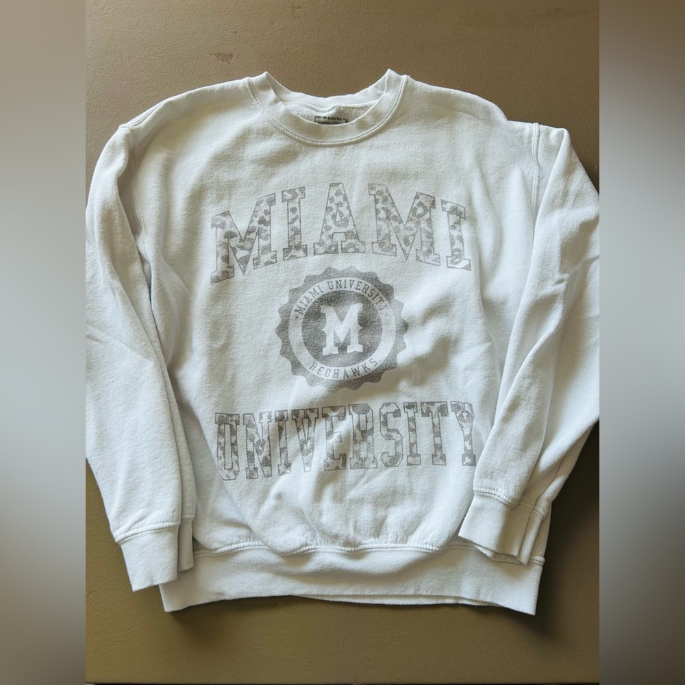 Miami University of Ohio White Crewneck Sweatshirt